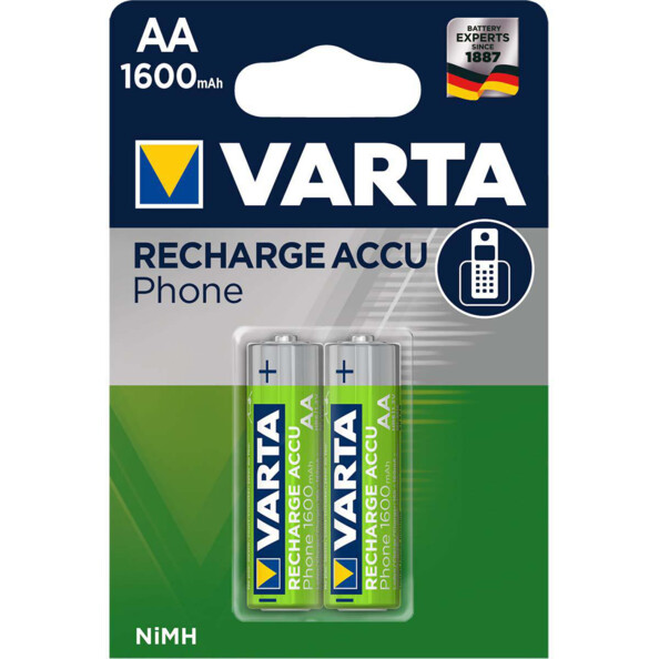 2 batterie ricaricabili AA 1600 mAh VARTA Special DECT