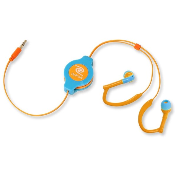 Auricolari in-ear retrattili Sport - Blu/Arancione