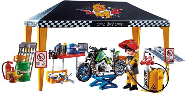 Playmobil Stuntshow  Tenda di Riparazione per veri meccanici