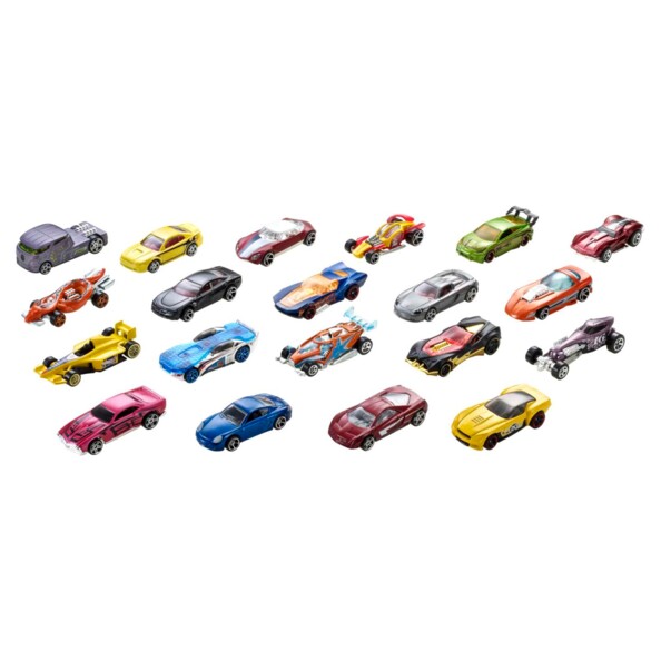 Hot Wheels Confezione 20 Veicoli velocità, stile e collezione