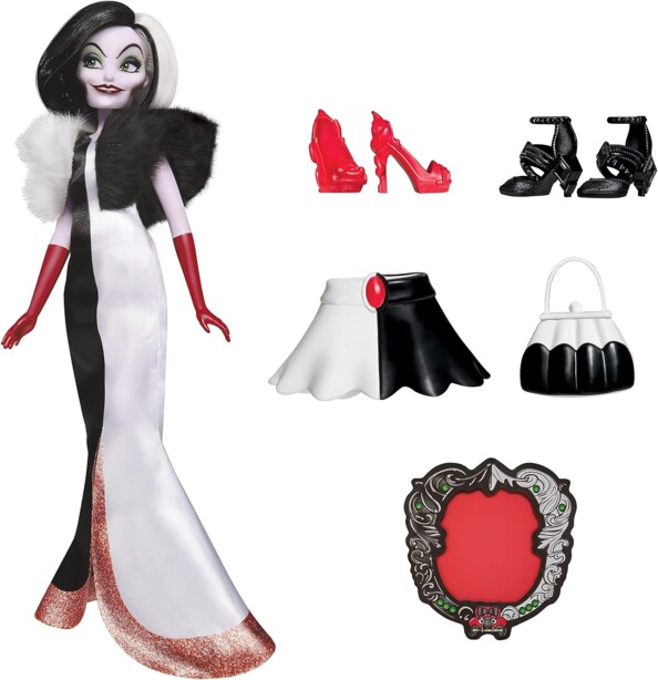 Bambola Disney Cruella De Mon stile, carattere e fascino ribelle