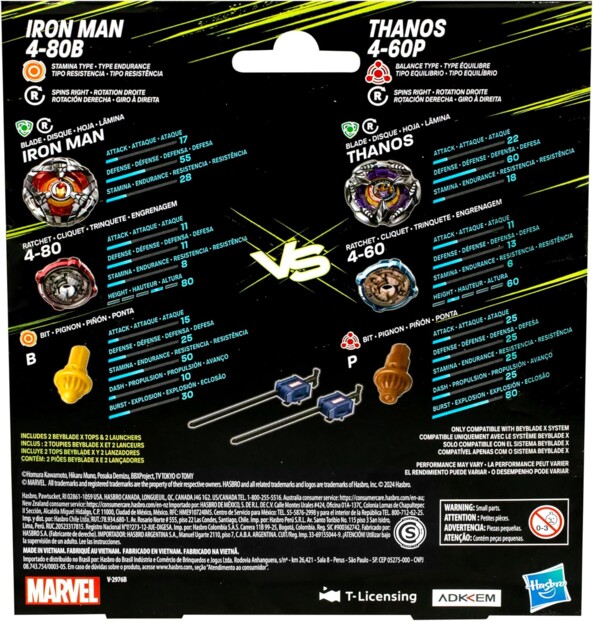 Beyblade Iron Man vs Thanos: la sfida definitiva