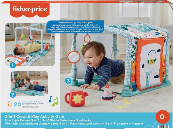 Fisher-Price Il Mio Tappeto Capanna 3 in 1 gioco, comfort e scoperta