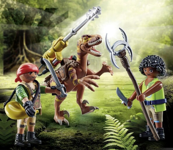 Playmobil Dino Rise Deinonychus con Guerrieri azione preistorica futuristica