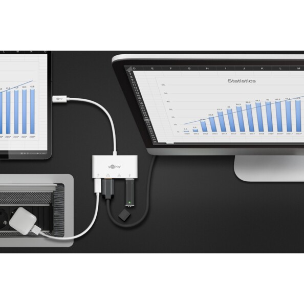 Adattatore USB-C multiporta 4 in 1 con HDMI 4K, Gigabit Ethernet e Power