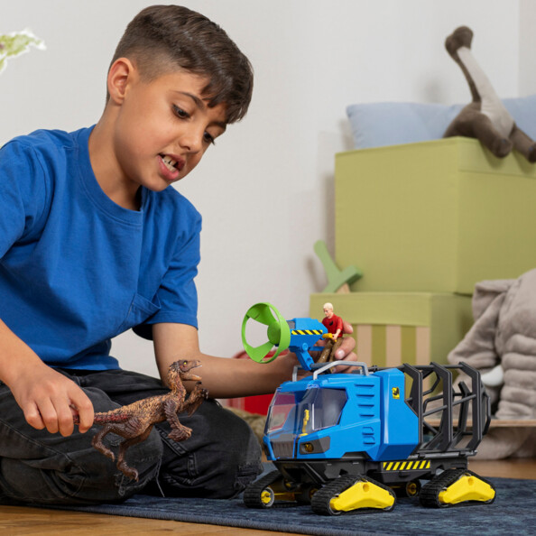 Schleich DINOSAURS Veicolo di cattura Dino con Dakotaraptor e Ranger Flynn