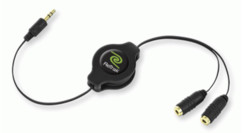 Splitter audio jack 3,5 mm retrattile Retrak – 1 m
