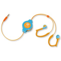Auricolari in-ear retrattili Sport - Blu/Arancione