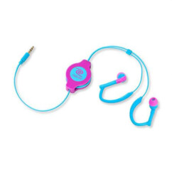 Auricolari in-ear retrattili sport - Blu/Rosa