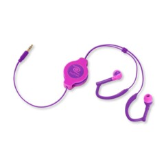Auricolari in-ear retrattili Sport - Rosa/Viola