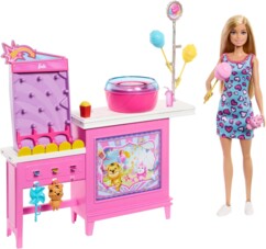 Barbie con stand dello zucchero filato