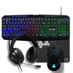 Pack gaming 4 in 1 Combo Natrium con tastiera, mouse, cuffie e tappetino