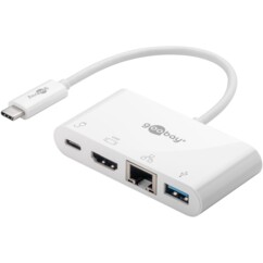 Adattatore USB-C multiporta 4 in 1 con HDMI 4K, Gigabit Ethernet e Power