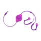 Auricolari in-ear retrattili Sport - Rosa/Viola