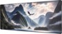 Tapis de souris gaming XXL The G-Lab Dragon avec illustration de dragon survolant des montagnes enflammées